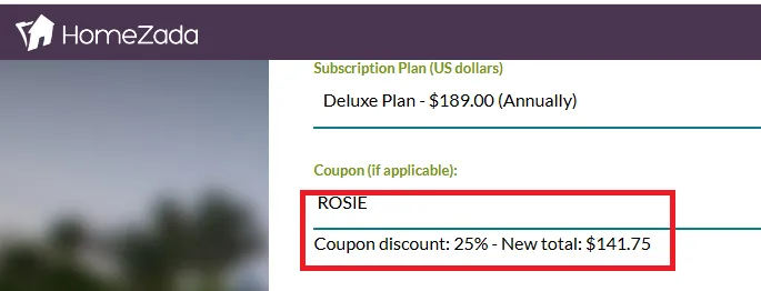 Homezada 25% off coupon